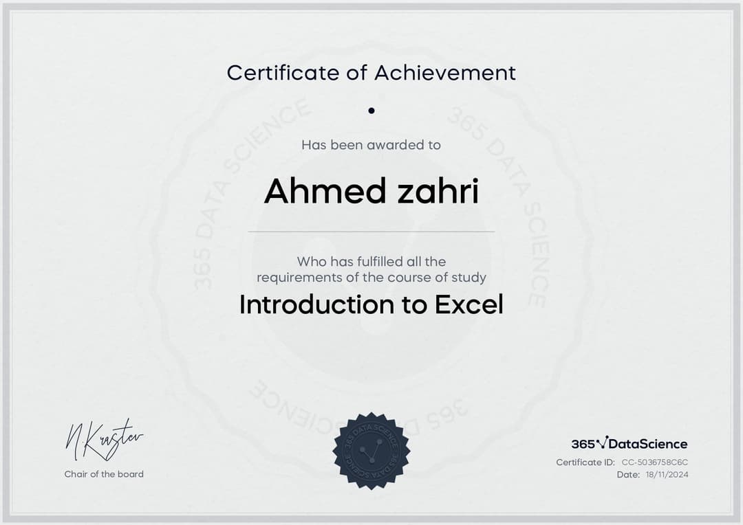 Introduction to Excel