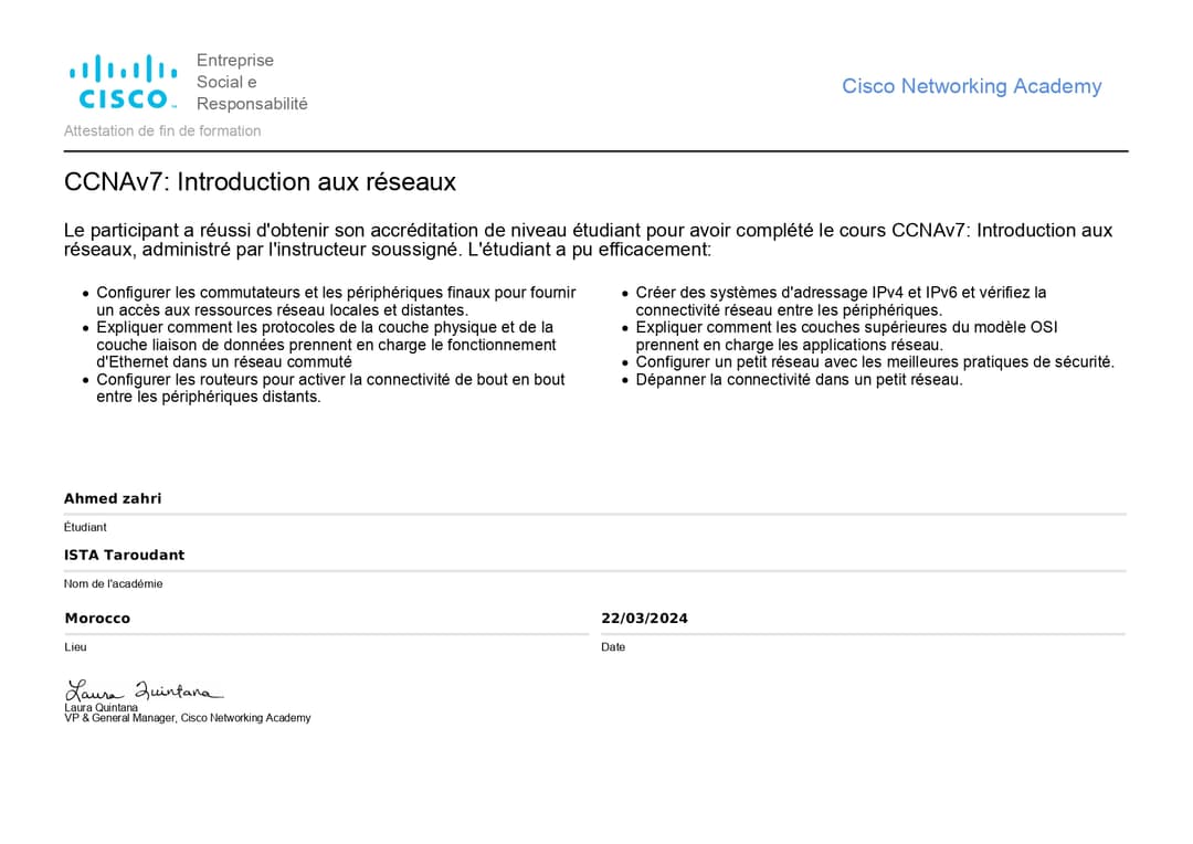 CCNA v7 - Introduction aux réseaux